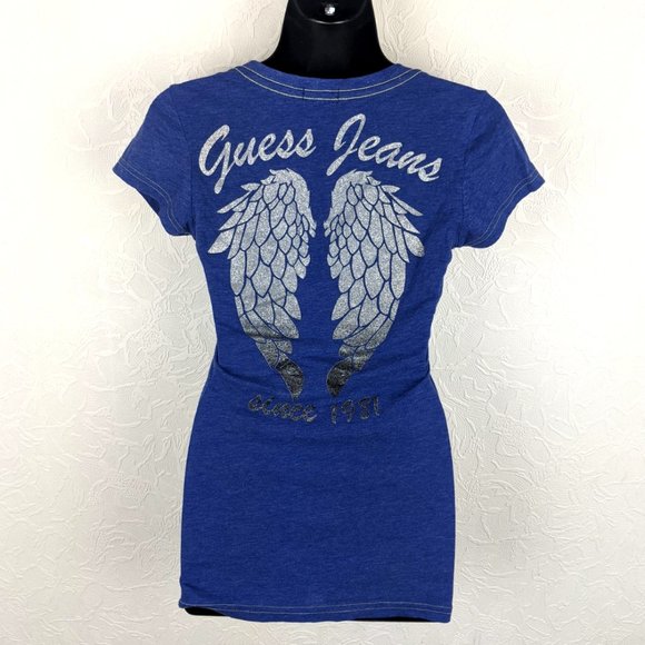 GUESS JEANS Womens Angel WIngs Tee - Picture 1 of 7